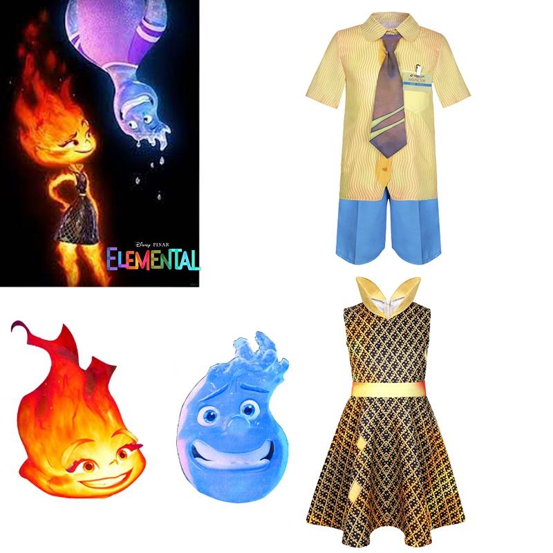 Party Dress For Halloween Cosplay Crazy Elemental City Cosplay Ember Fire And Wade Water Gown