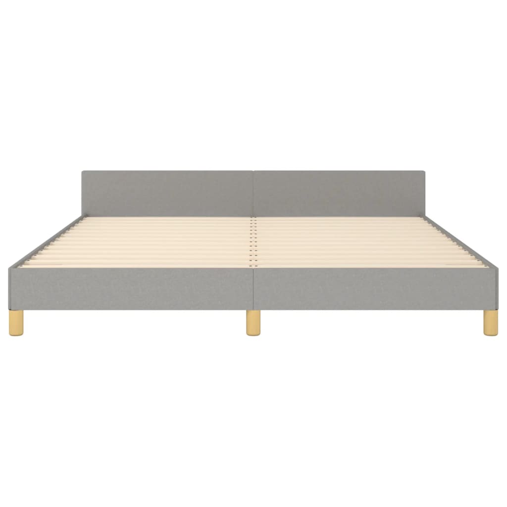 Bed Frame with Headboard Light Grey 180 x 200 cm Fabric