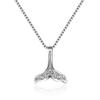 Fine Wedding Jewelry 925 Silver Whale Tail Fish Nautical Charm Mermaid Tail Silver Necklace for Women Choker Neckalces