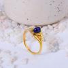 Lapis Lazuli Gold Plated Dainty Ring | Minimalist Brass Gemstone Jewelry | Small Wisdom Stone Gift for Her