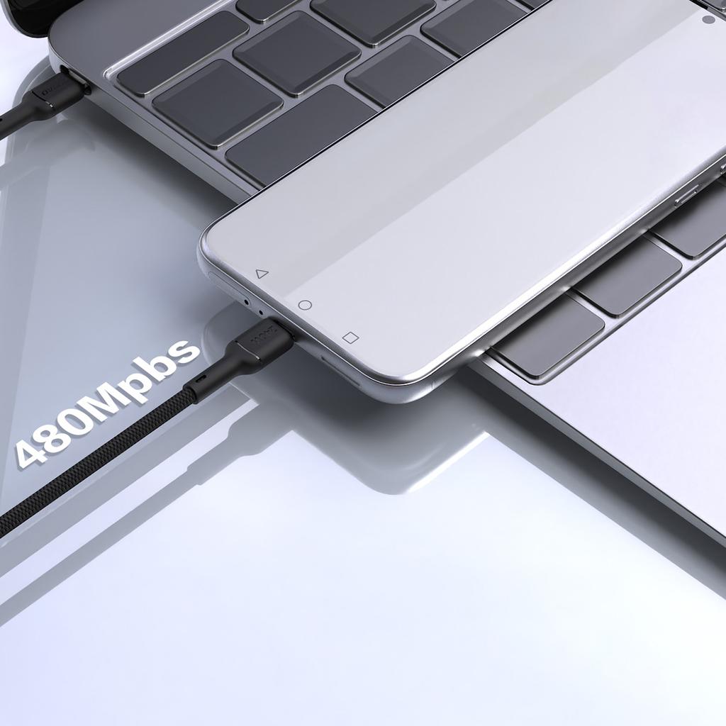 Kabel przewód USB-C PD 240W 2m - czarny