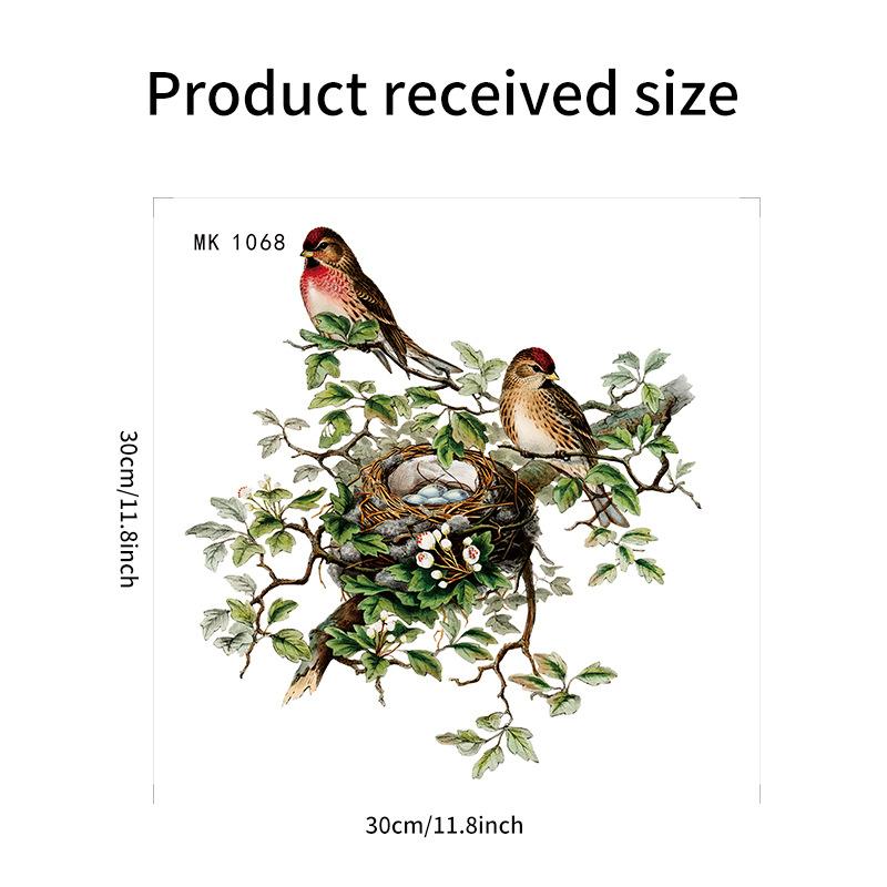 PVC Decorative Flower Birds Sticker Static Window Decor Vinyl Art Spring Flowers Glass Wall Decal for Home Bathroom Decoration