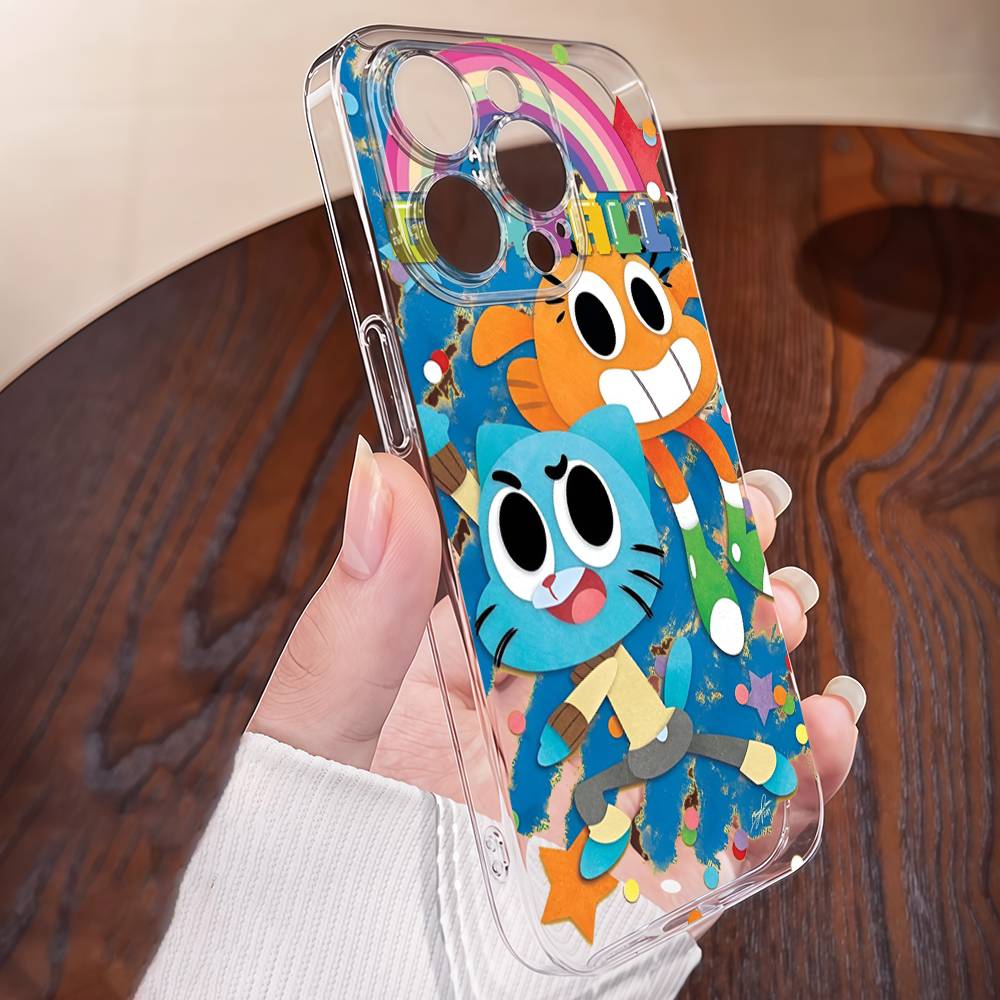 Die erstaunliche Welt von Gumball Hülle für IPhone 17 16 15 14 13 12 Mini 11 Mini Pro Max Transparente Silikonhülle