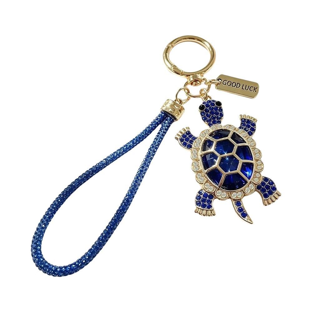 Good Fortune Turtle Keyring Imitation Crystal Animal Pendant Cute Turtle Keychain Girlfriend
