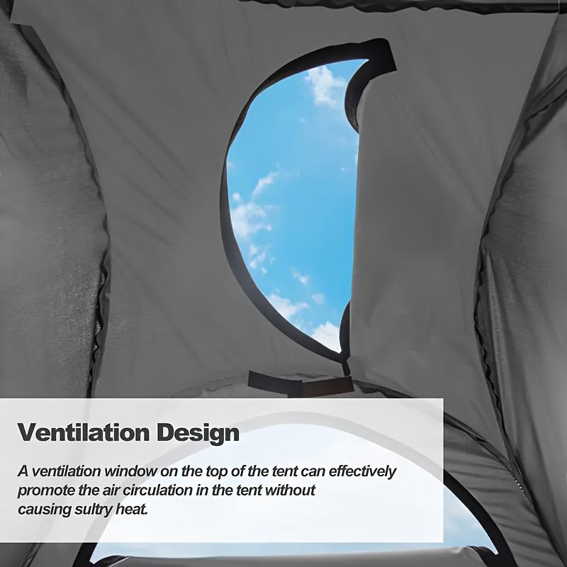 Black Portable Pop Up Privacy Tent with Zipper Closure Easy Setup Non Waterproof Polyester Shelter for Beach Fishing Hiking