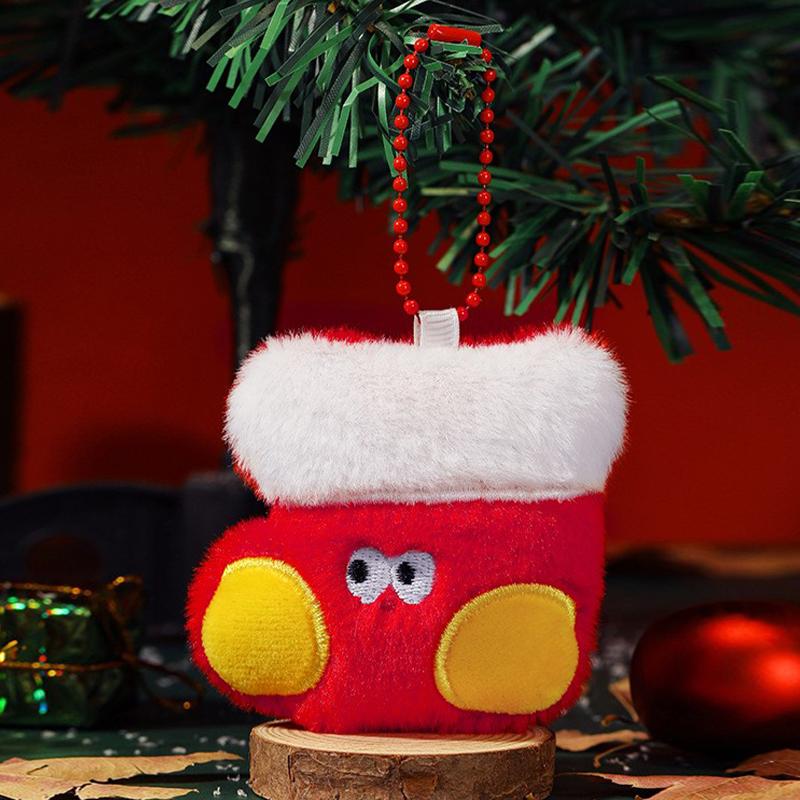 Christmas Plush Santa Claus Wreaths Snowman Stockings Reindeer Decorations Christmas Tree Ornaments, Small Dolls