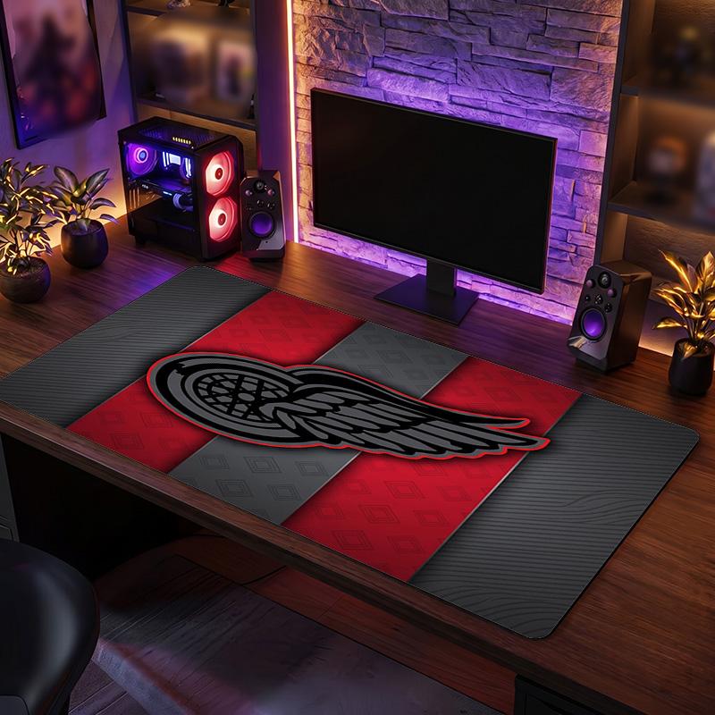 Detroit Red Wings Pattern Mousepad Anti?Slip Rubber Desk Pad For Gaming Working Desktop Decoration