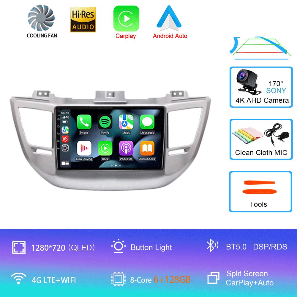 Car Radio Android 14 Carplay For Hyundai Tucson IX35 3 2015 2016 2017 2018 2Din Multimedia Video Player Navigation GPS Head Unit