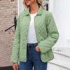 Women's Fashionable Solid Color Long Sleeved Buttoned Pocket Casual Lightweight Cotton Jacket