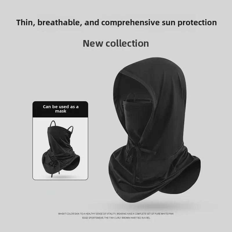 Unisex Summer UV Protection Mask Hat with Integrated Neck & Face Shield for Cycling