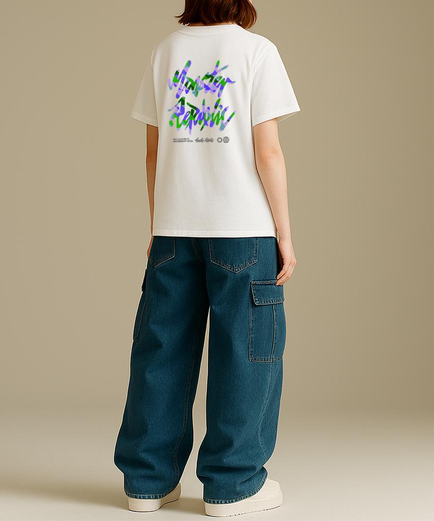 MONSTER REPUBLIC Vintage Circle Logo Mix Blue T-Shirt White_8106