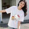 2026 Summer Hello Kitty Cartoon Printed Short Sleeve Pure Comfortable Summer Loose Tshirt for Women