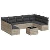 VidaXL Garden Lounge Set with Cushions 10 Pcs, Sofas with Adjustable Feet, Outdoor Furniture Set Patio Terrace, 3249921