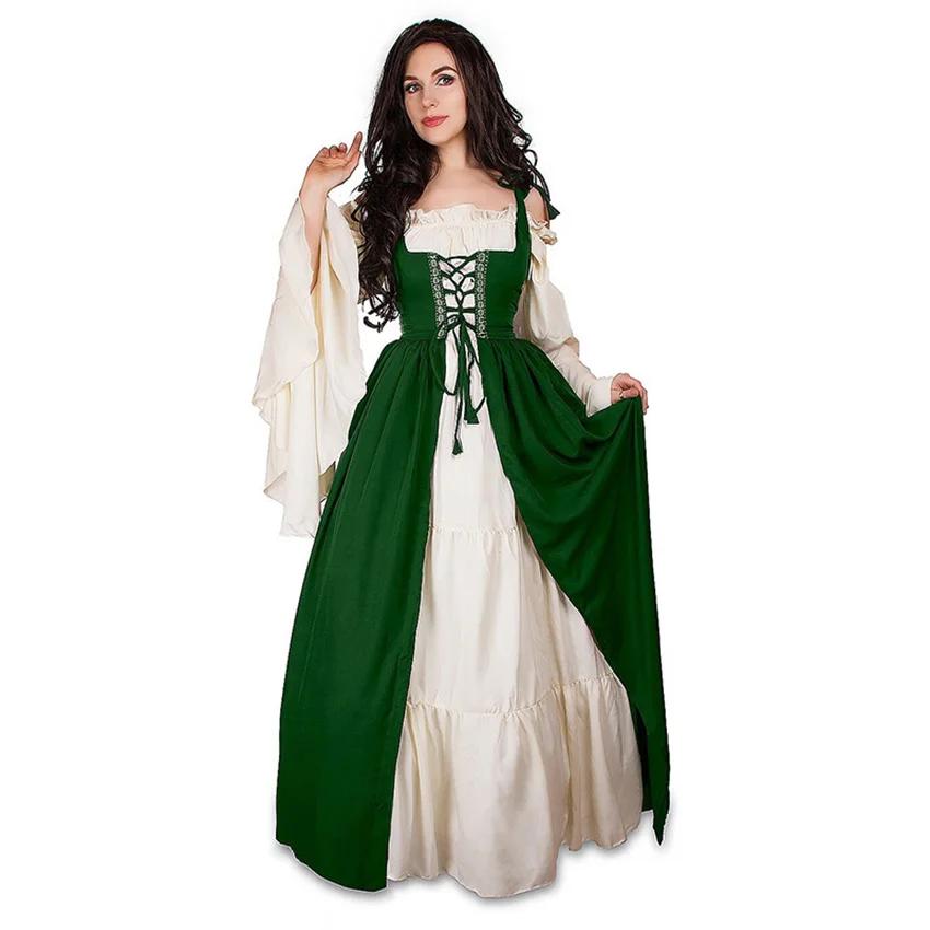 Medieval Punk Dress Cosplay Halloween Costumes Women Palace Carnival Party Disguise Princess Female Victorian Vestido Robe