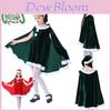 Adorable Toddler Girls Christmas Velvet Outfit With Cloak Cape Santa Claus Elf