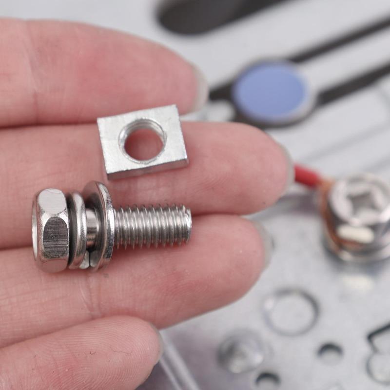Universal Stainless Steel M6 Nut Bolt Screws Set for Motorcycle Battery Terminal Scooter ATV Dirt Bike Battery Cable Fastener