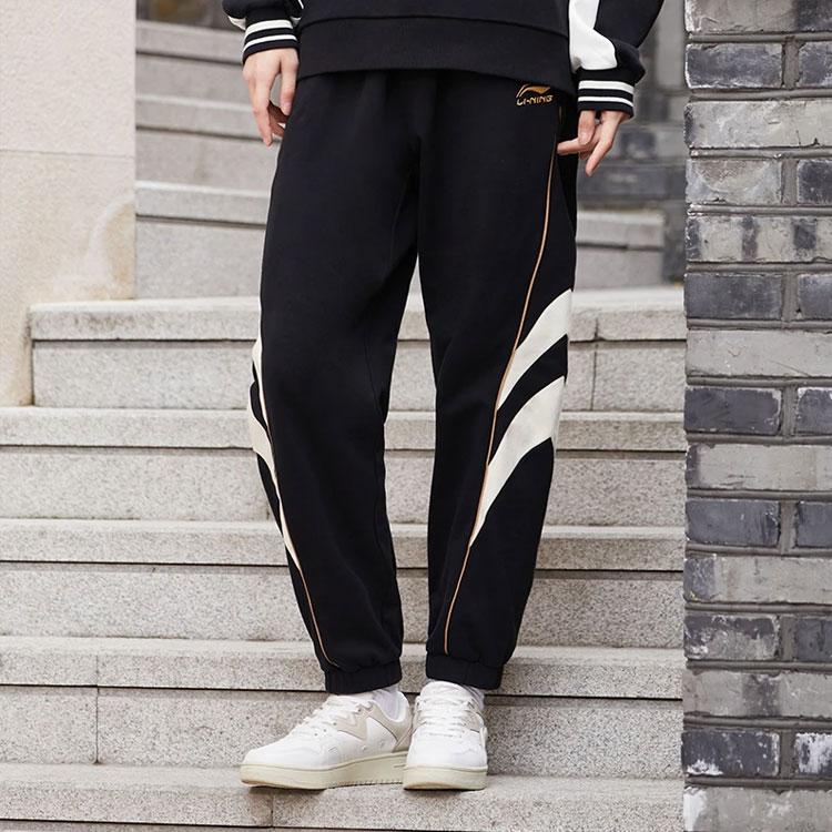 Li Ning Sports Life Collection Knitted Sweatpants Men's Black AKLS975-3