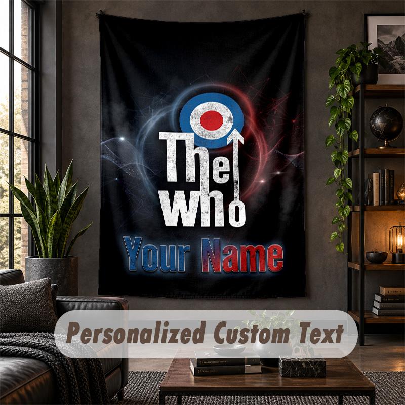 Personalized Wall Tapestry,The Who Custom Text, Soft Fabric Wall Art For Indoor Decoration