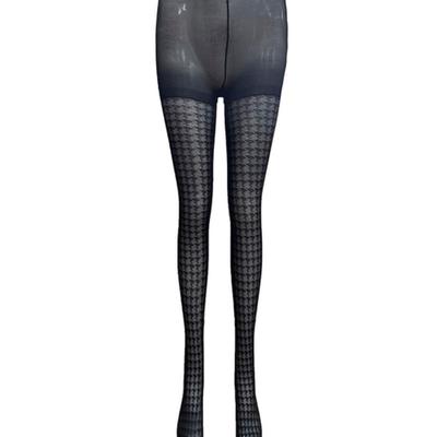 Romantische tijger zwart pied-de-poule panty
