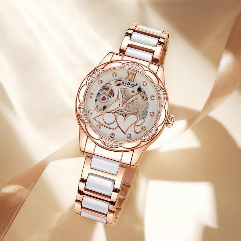Zidao Watch Girls Automatic Imitation Mechanical Watch Ceramic Butterfly Luminous Fashion