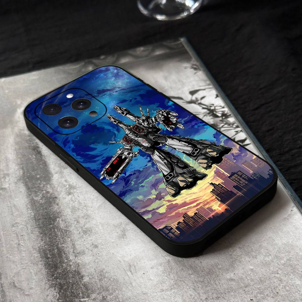Anime Robotech Phone Case Black Silicone Soft Shell For IPhone 17 16 15 14 13 12 11 Air Pro Max Plus Hot Sale