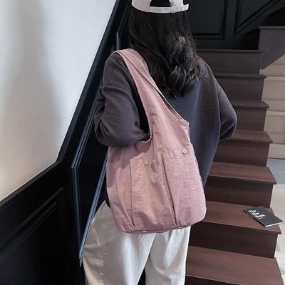 2025 Frühling Tragetasche lässig schlicht klein frisch Mode Schultertasche Outdoor Stofftasche einfarbig Damen