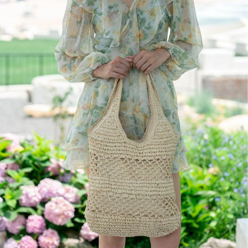 Seaside Vacation Straw Bag Shoulder Woven Bag Fashion Shoulder Large Capacity Casual Versatile Beach Bag