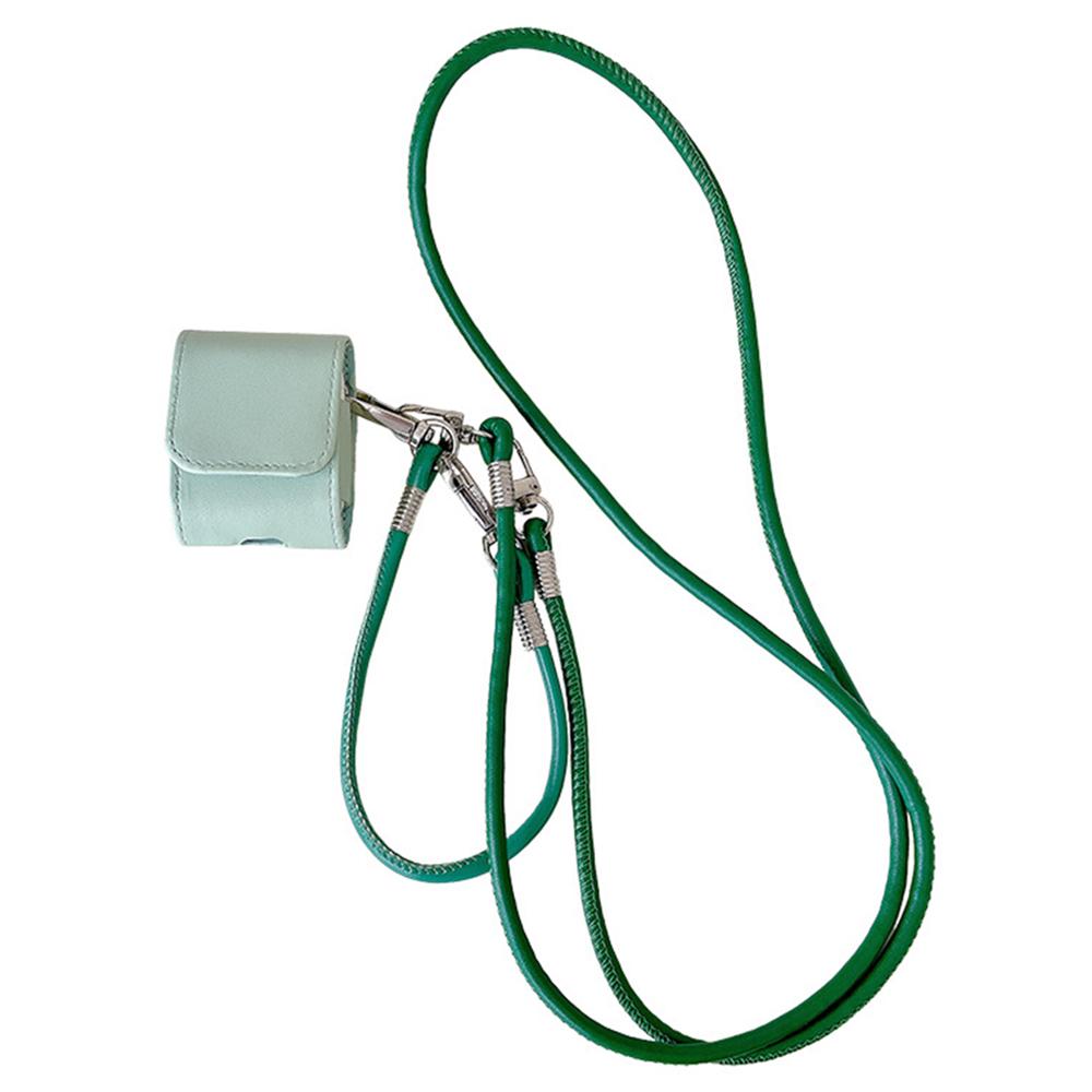 For Apple AirPods 4/AirPods 3 Charging Case Cover Simple Style Bluetooth-compatible Earbuds Case with Shoulder/Wrist Strap D