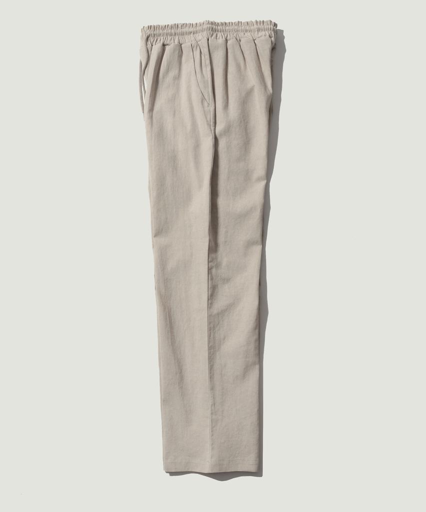 EASE Linen Elastic Waist Pants [Regular Fit]_Oatmeal_Unisex