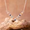 Gioielli Tesoro Colore Argento S925 Collana Zaffiro Naturale Colore Donna Lusso Leggero Senso Premium Xiaohongshu Canali Wechat