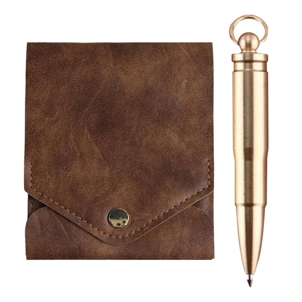 Money Wallet Bi-Fold Slim Minimalist Wallet Complimentary Fountain Pen Slim Card Holder for Daily Commuting Business and Travel