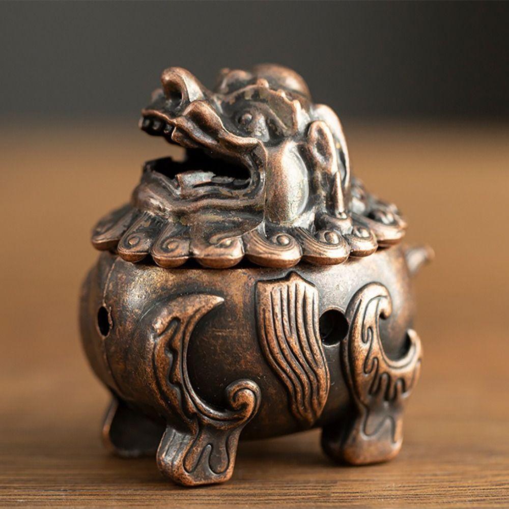 Mini Size Kirin Lion Incense Burner Vintage Incense Stick Holder Sandalwood Censer  Home Decoration