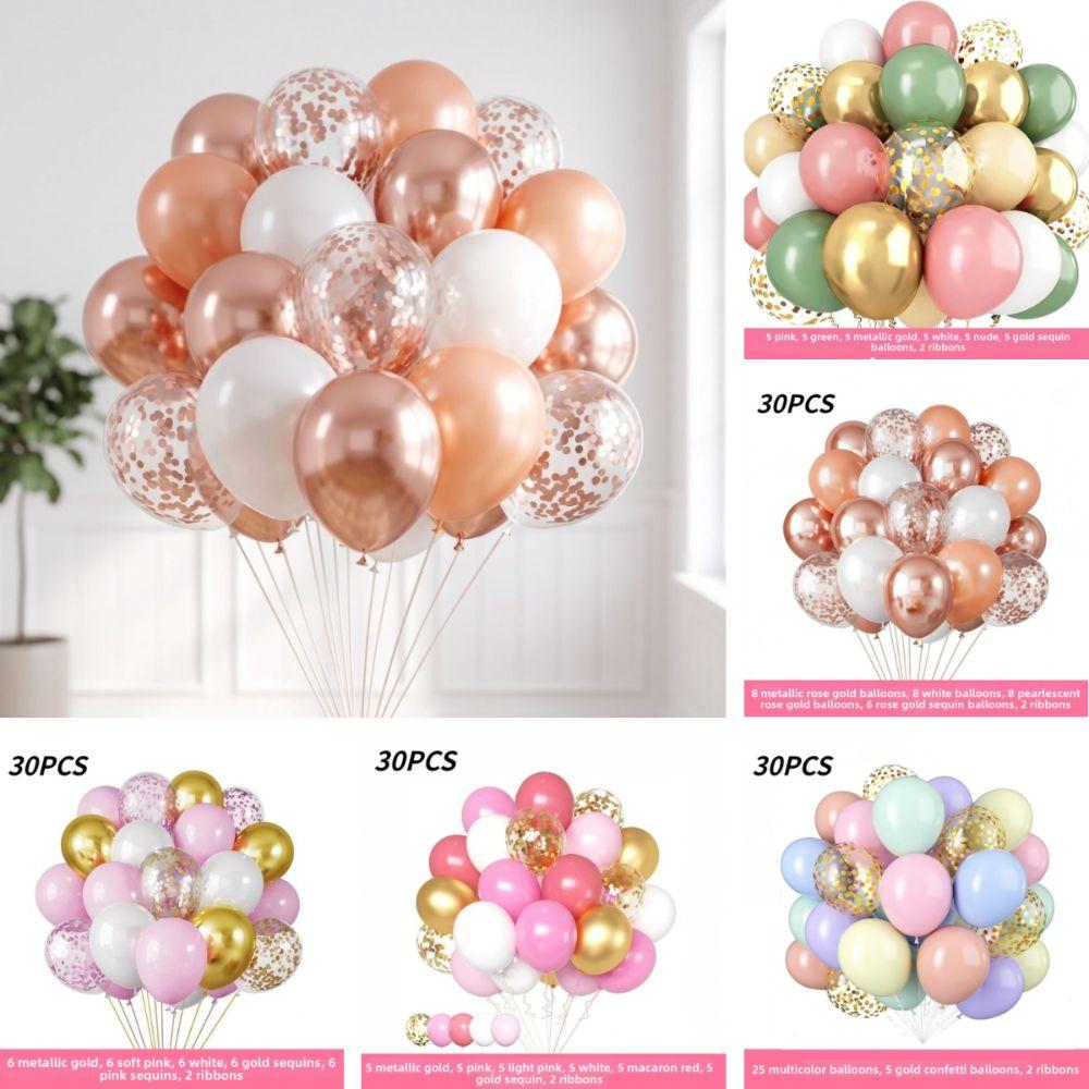 30Pcs 12 Inch Confetti Balloons Metallic Finish Balloons Set Latex Balloons Wedding Decoration