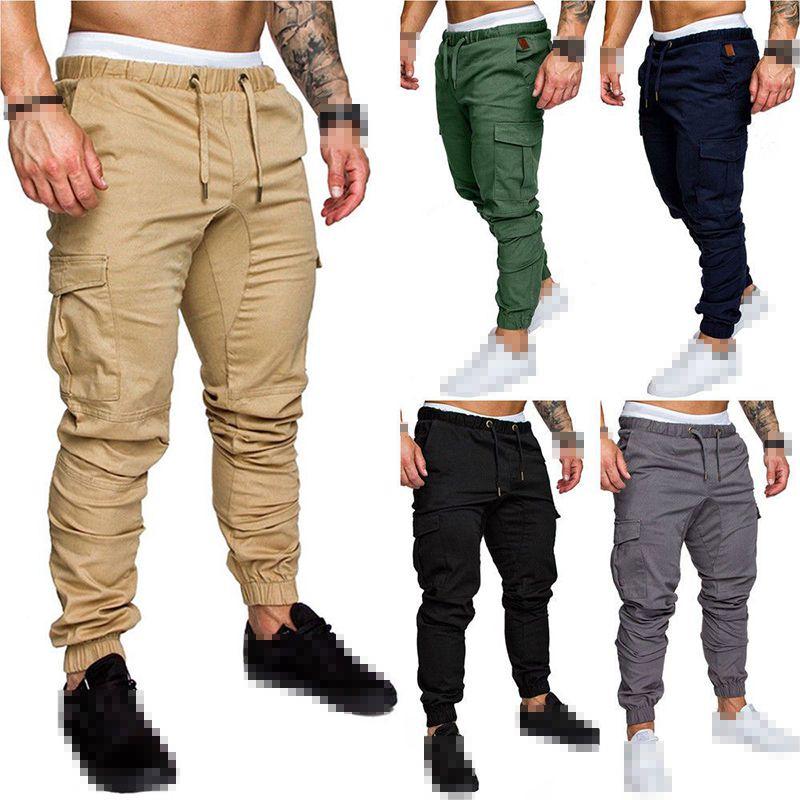 Mens Urban Fashion Slim Fit Zipper Shirring Twill Cargo Jogger Pants In Premium Quality Cotton Blend