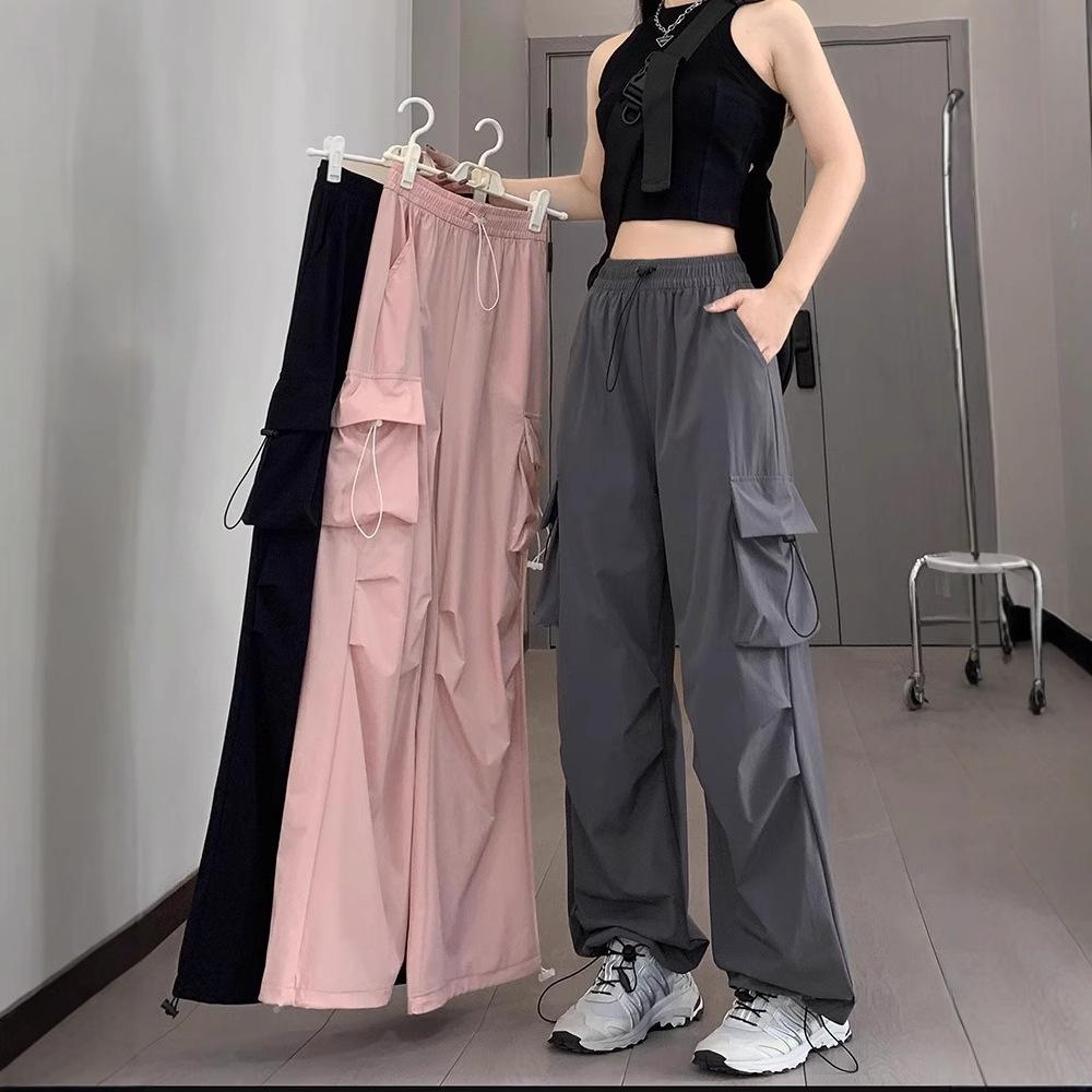 

Women s French Windproof Wide-Leg Pants for Spring/Autumn: Casual, Loose, Petite Fit, Ideal for Mountaineering and Sports. S