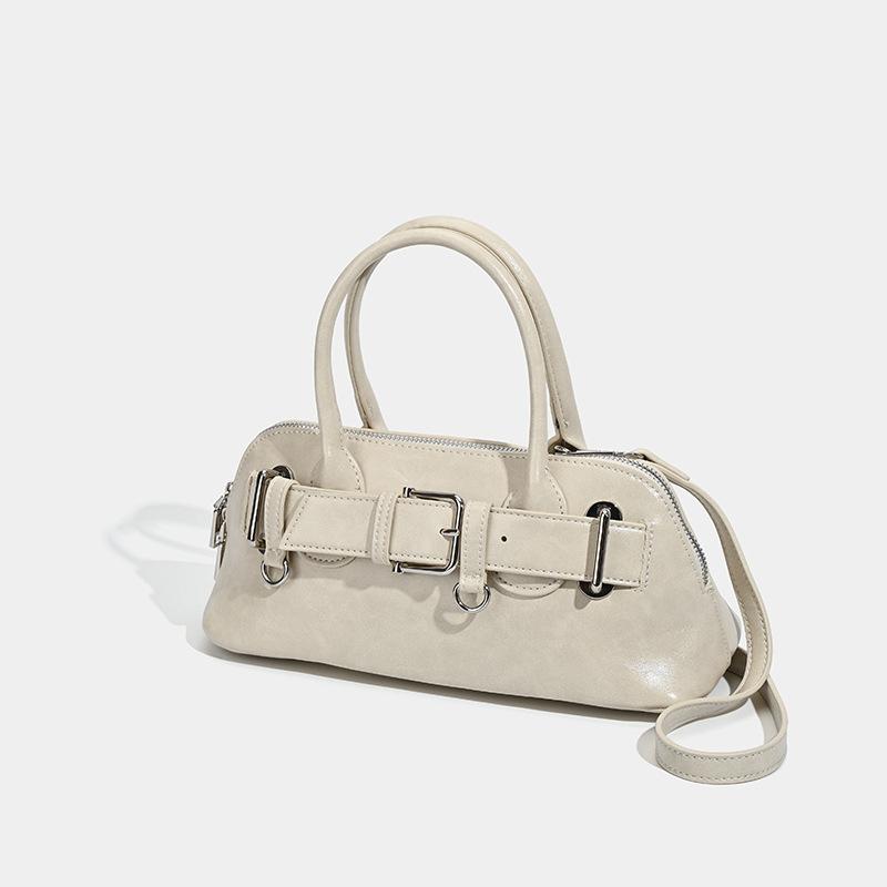 

Нишевая корейская сумка подмышку женская для通勤 европейская и американская ретро пряжка ремня на плечо портативная мессенджер женская ретро стиль слоновая кость