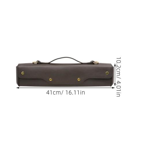 Sac pour flûte NOLITOY, Sac à main/sac à bandoulière 2-en-1, Élégant, durable et portable, 44 x 10,2 x 6,8 cm, Couleur café