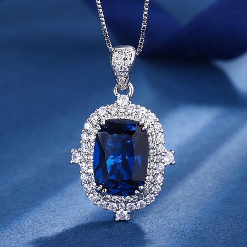 Jewelry Copper Bottom Gold-Plated Simulation Blue Spinel Retro Suit Heroine Stone 10 * 14