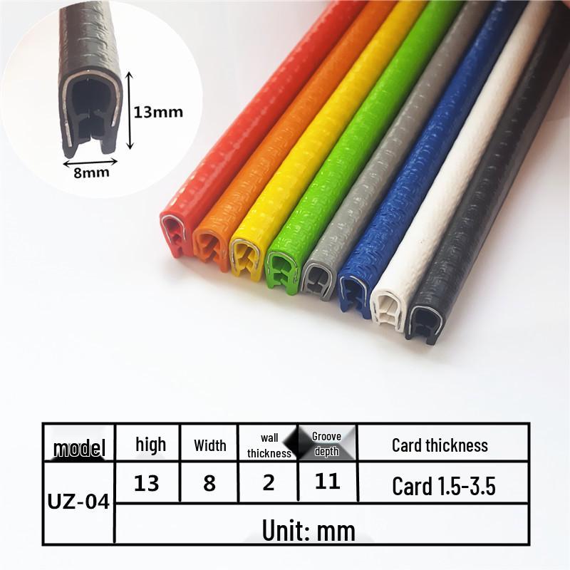 U-formad gummitätningskantlist för metallskydd