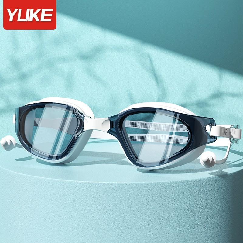 Großer Rahmen Professionelle HD Anti-Beschlag Silikon Schwimmbrille für Erwachsene Mit Ohrstöpseln Schwimmbrille Herren Damen Brille