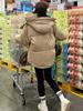 Winter Puffer Jackets Women Thick Warm Down Cotton Padded Coat Female Fashion Oversize Hooded Grey Loose Short Parkas