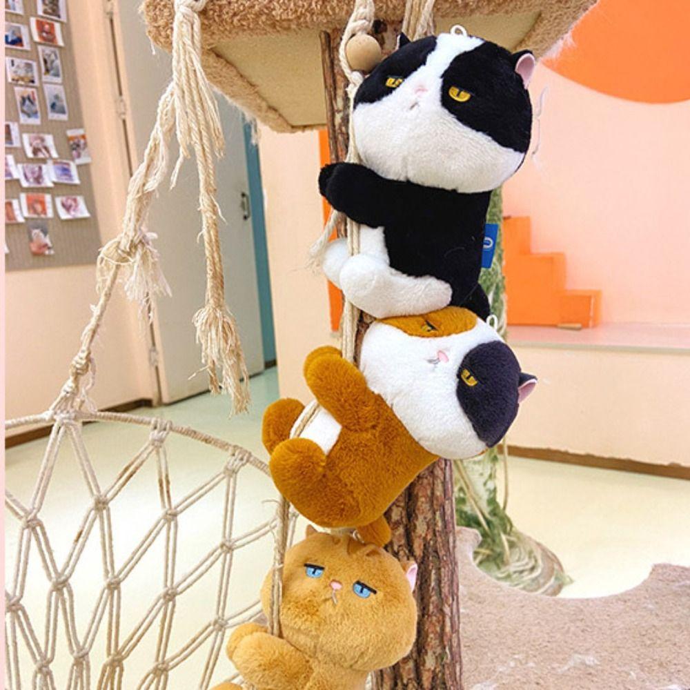 Cartoon Animal Cat Plush Pendant Soft Key Chain Cute Cartoon Clip Doll Toy  Birthday Gift