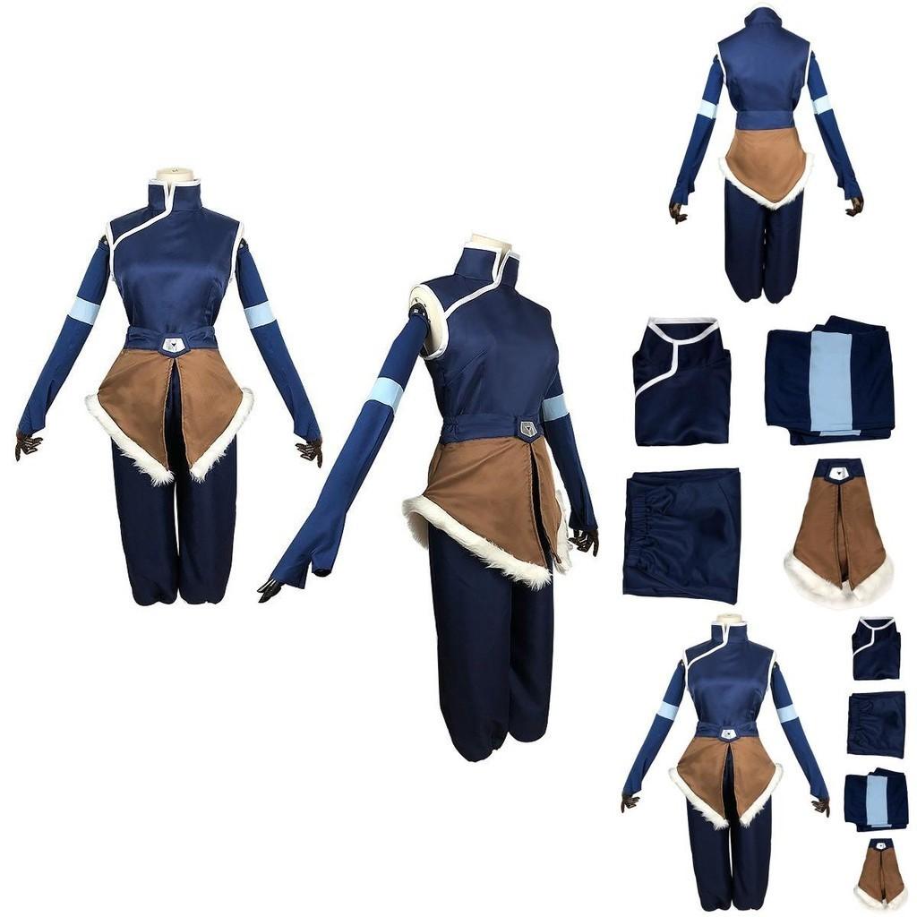 Set Completo Traspirante Costume Avatar La Leggenda di Korra Per Cosplay e Feste