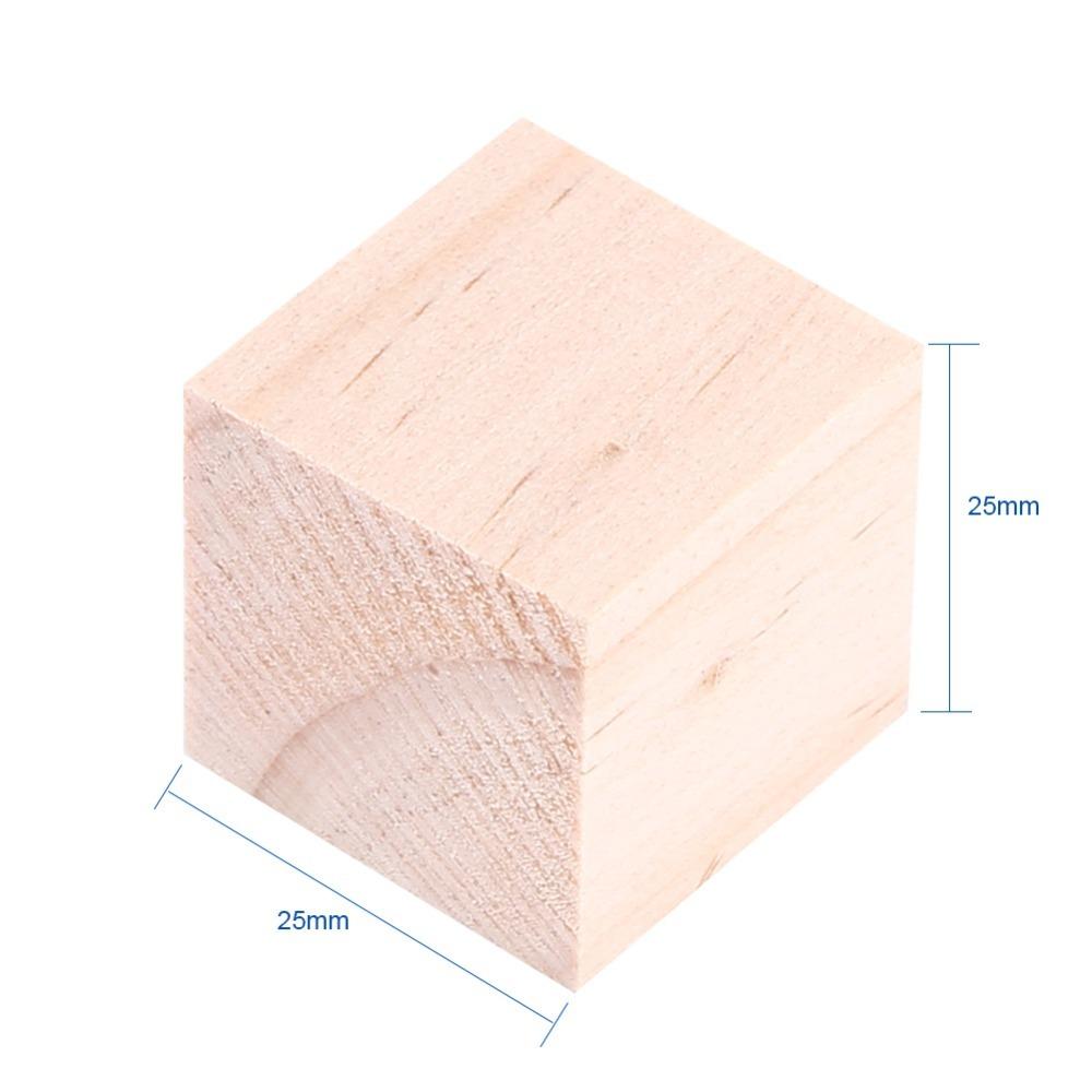 30PCS Blank Wood Cubes Unfinished Wooden Blocks Wood Square Blocks  Creative Displays