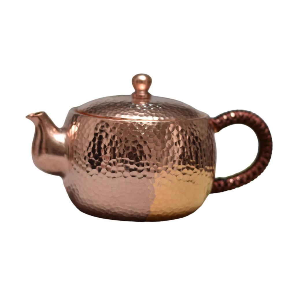 Copper Teapot with Handle Tea Infuser Tea Maker Kettle Stovetop Teapot Teawear for Home Kitchen Outdoor Picnic Tea Lovers Gift