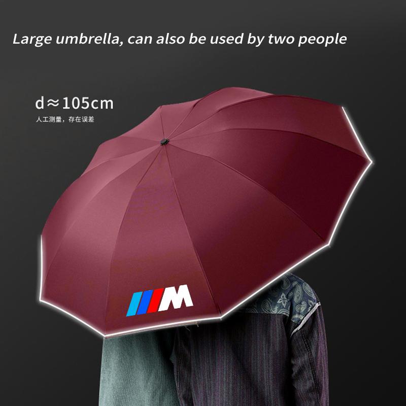 For BMW M Power M3 X1 X3 X5 E36 E39 E46 E60 E90 F10 F20 F30 G20 G30 Car Led Light Automatic Folding Windproof Sunshade Umbrella