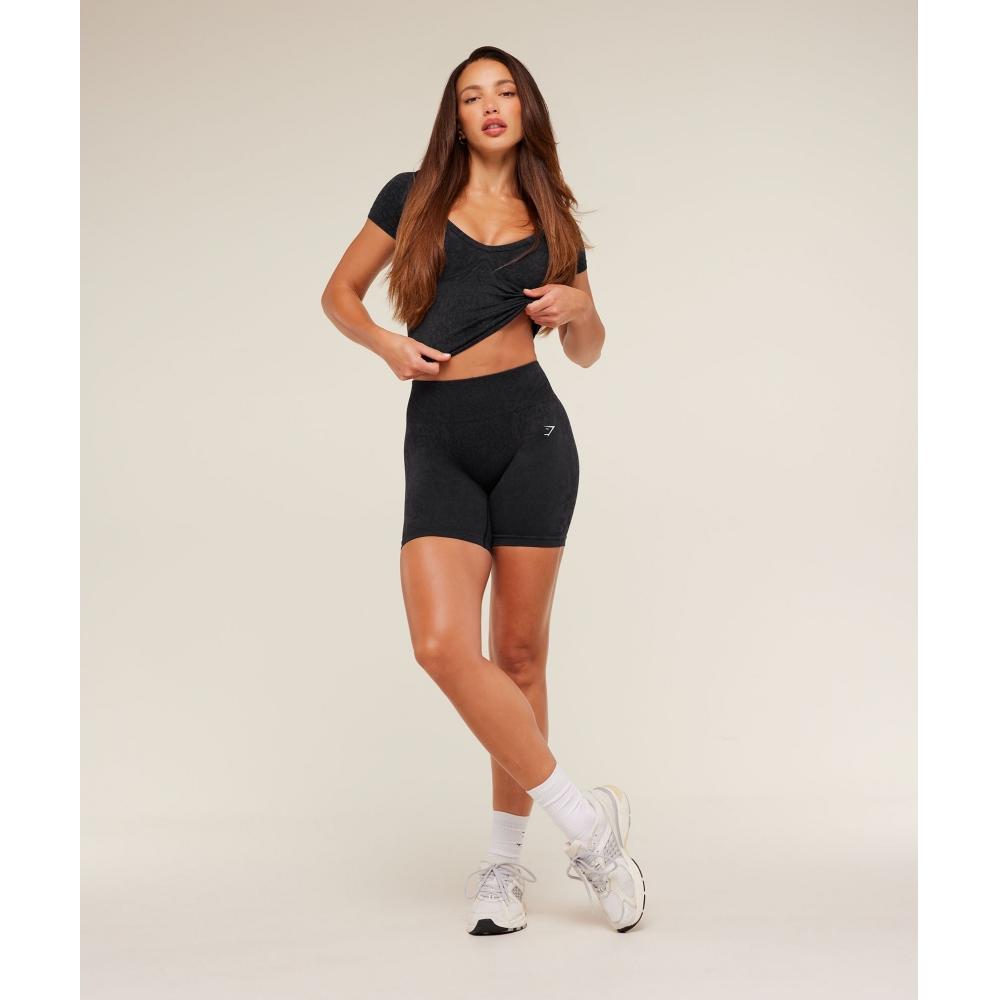 Gymshark Adapt Animal X Whitney Shorts Black    Asphalt Grey B6b3h Bdpr