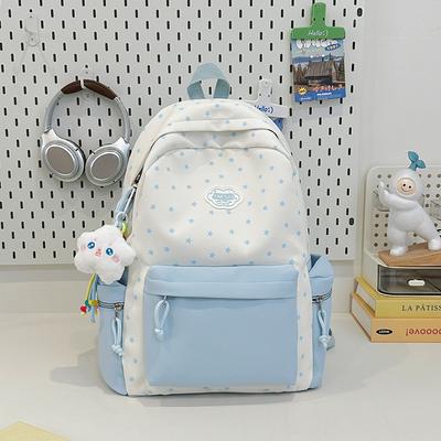 Nieuwe kleine en frisse rugzak, schooltas voor middelbare scholieren, veelzijdige casual rugzak voor dames in contrasterende kleuren, rugzak met grote capaciteit.