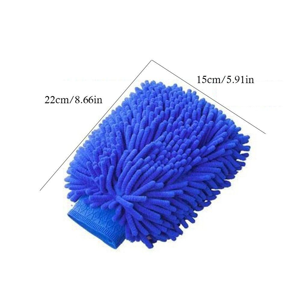 New Double-sided Car Washing Gloves Washable Thickened Care Cleaning Gloves Microfiber Chenille Towel
