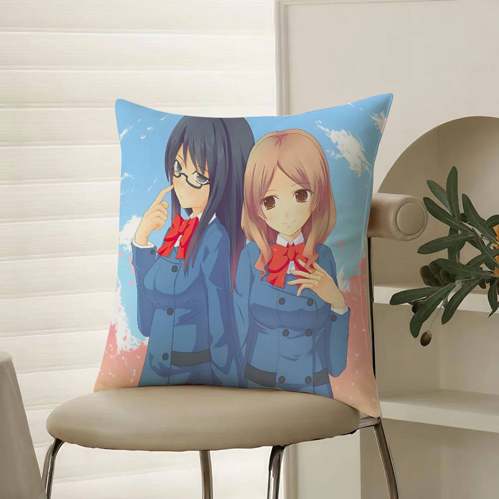 Mädchen Für Liebe Anime Sasameki Koto Kissenbezug Komfort Sofa Bett Seidig elegant Verdeckter Reißverschluss Dekorative Kissenhülle